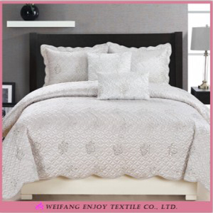 Microfiber Embossed Queen Bedspread Coverlet Set